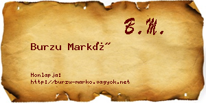Burzu Markó névjegykártya